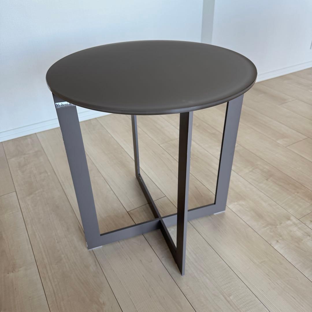 Molteni&C DOMINO グレー ガラストップ サイド テーブル