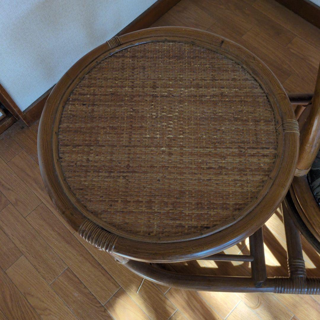 ★最終値下げ 超特価セール★昭和の珍品★コイズミ製 ラタン 回転椅子付きテーブル