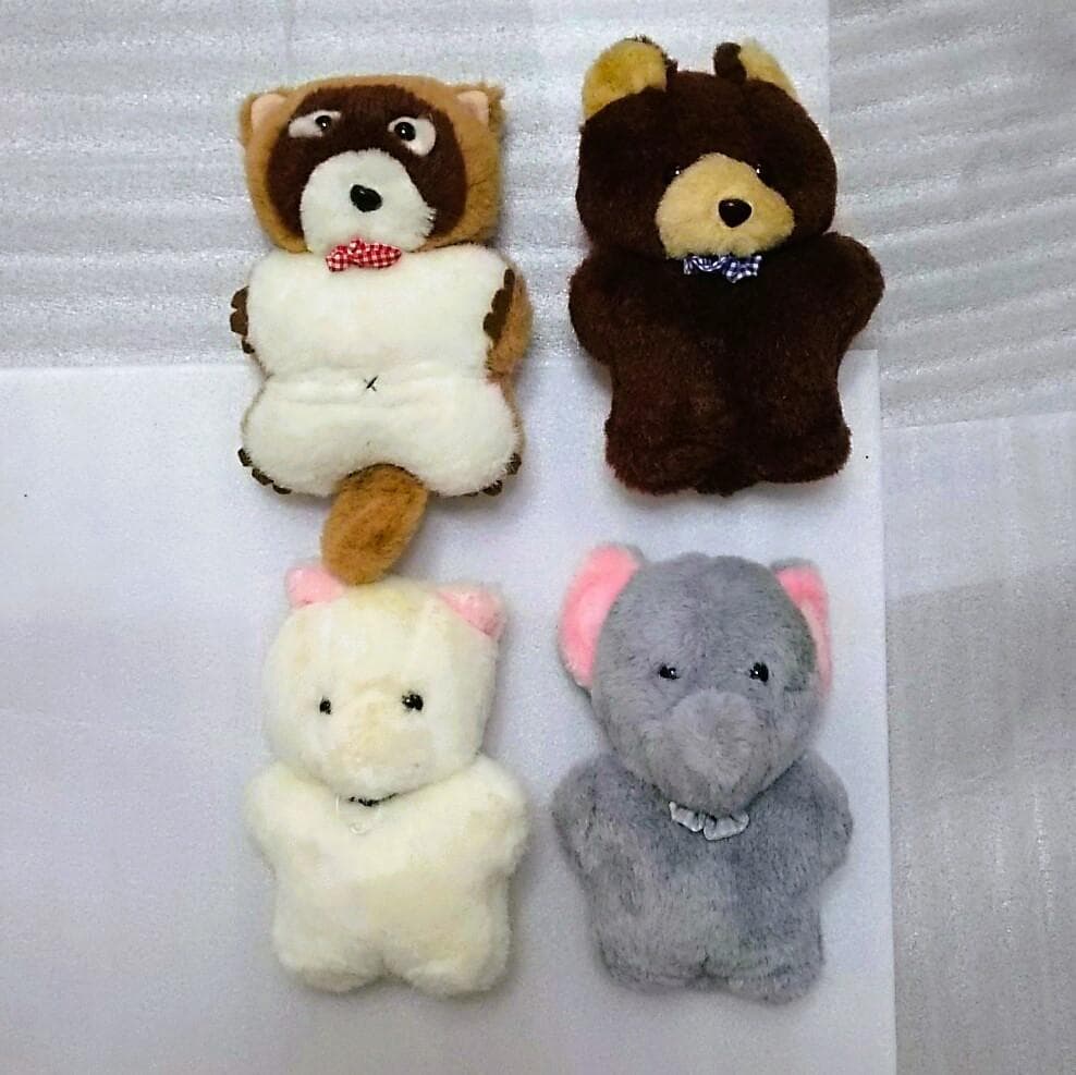 昭和レトロ 平成レトロ 好きにおススメ♪タヌキ・クマ・ネコ・ゾウのぬいぐるみ♡