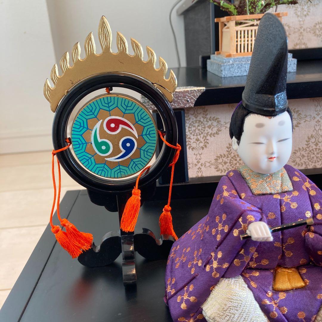 はぎー　お雛様　三段　久月　黒い雛壇　七楽人　※都内直接お渡し品