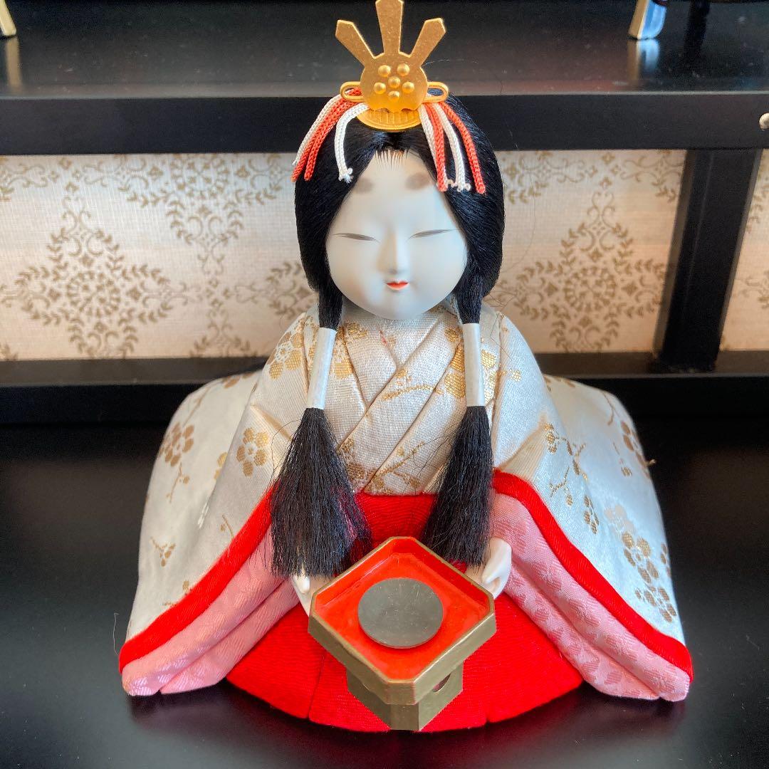 はぎー　お雛様　三段　久月　黒い雛壇　七楽人　※都内直接お渡し品