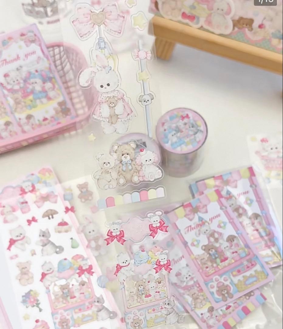 Lb29❥ 甜心娃娃机 レトロアニマル シール マステ ♡ 海外