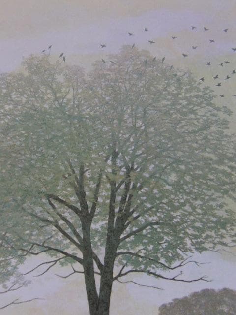 三輪晃久、【はれゆく】、希少な額装用画集画、新品高級額 額装付