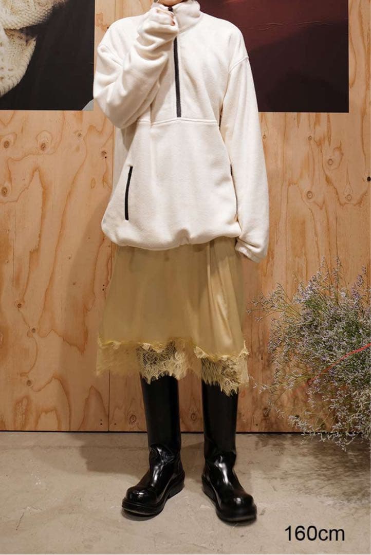 machatt マチャット　レースサテンスカート　イエローベージュ