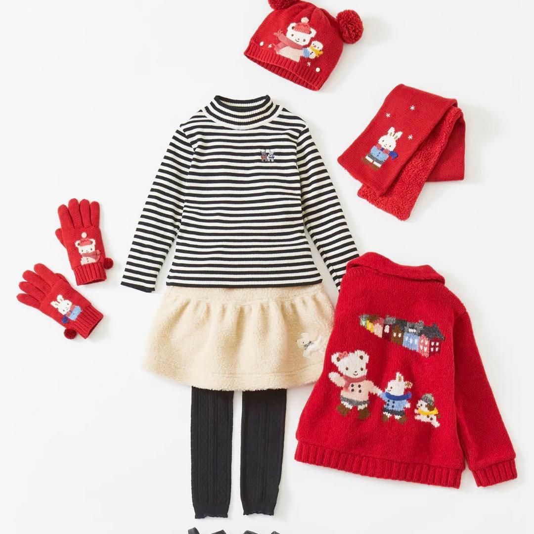 familiar ファミリア ボア スカート アップリケ もこもこ 120