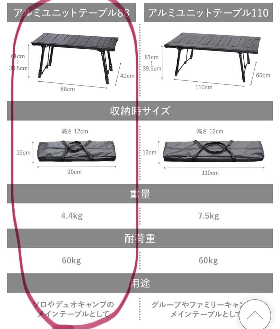 Alpen Outdoors アルミユニットテーブル88 IGT規格 コンパクト