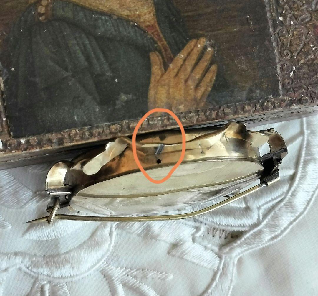 アンティーク モーニングジュエリー ブローチ 遺髪 訳あり