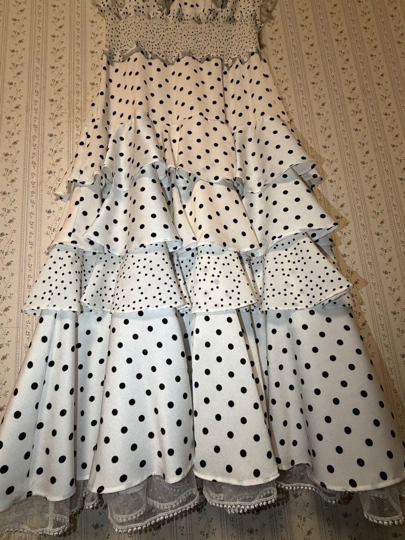 y【ERUKEI エルケイ】ドット ティアードフリル キャバドレス