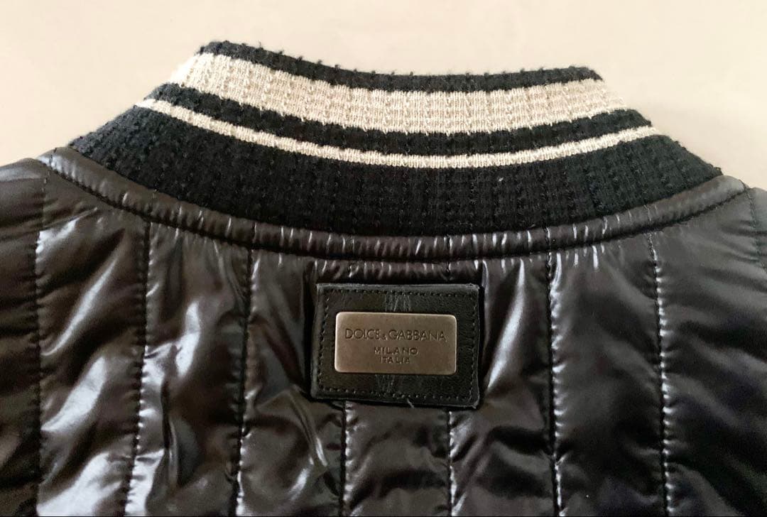 DOLCE&GABBANA ブルゾン シルバーロゴ 光沢　リブニット