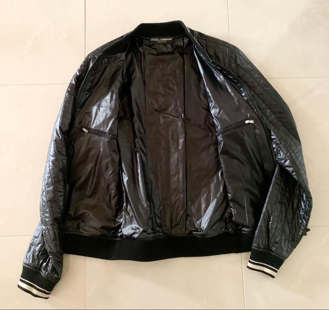 DOLCE&GABBANA ブルゾン シルバーロゴ 光沢　リブニット