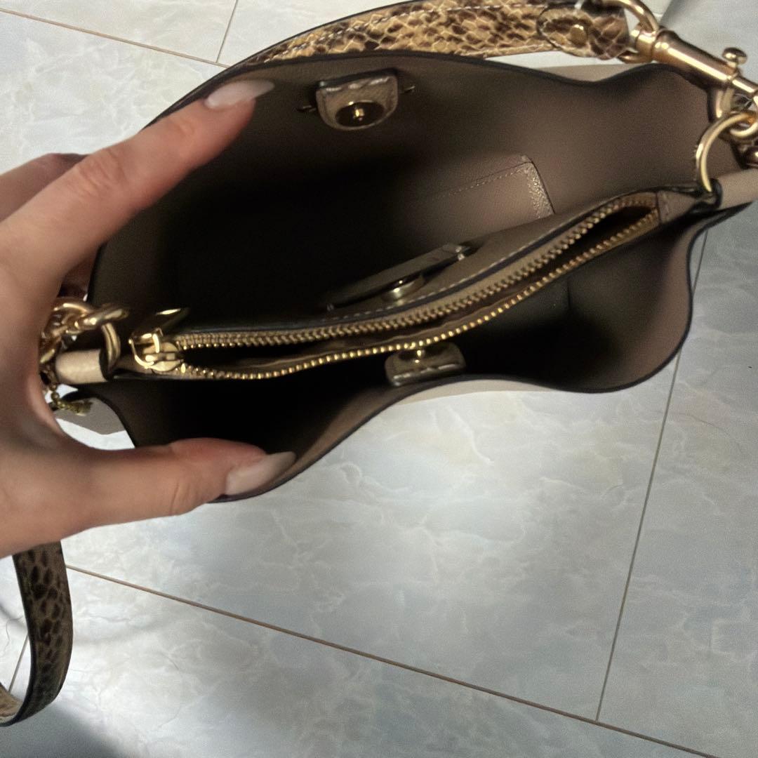 コーチcoach♡バケツバッグ2way パイソン　スモールタウンバケット