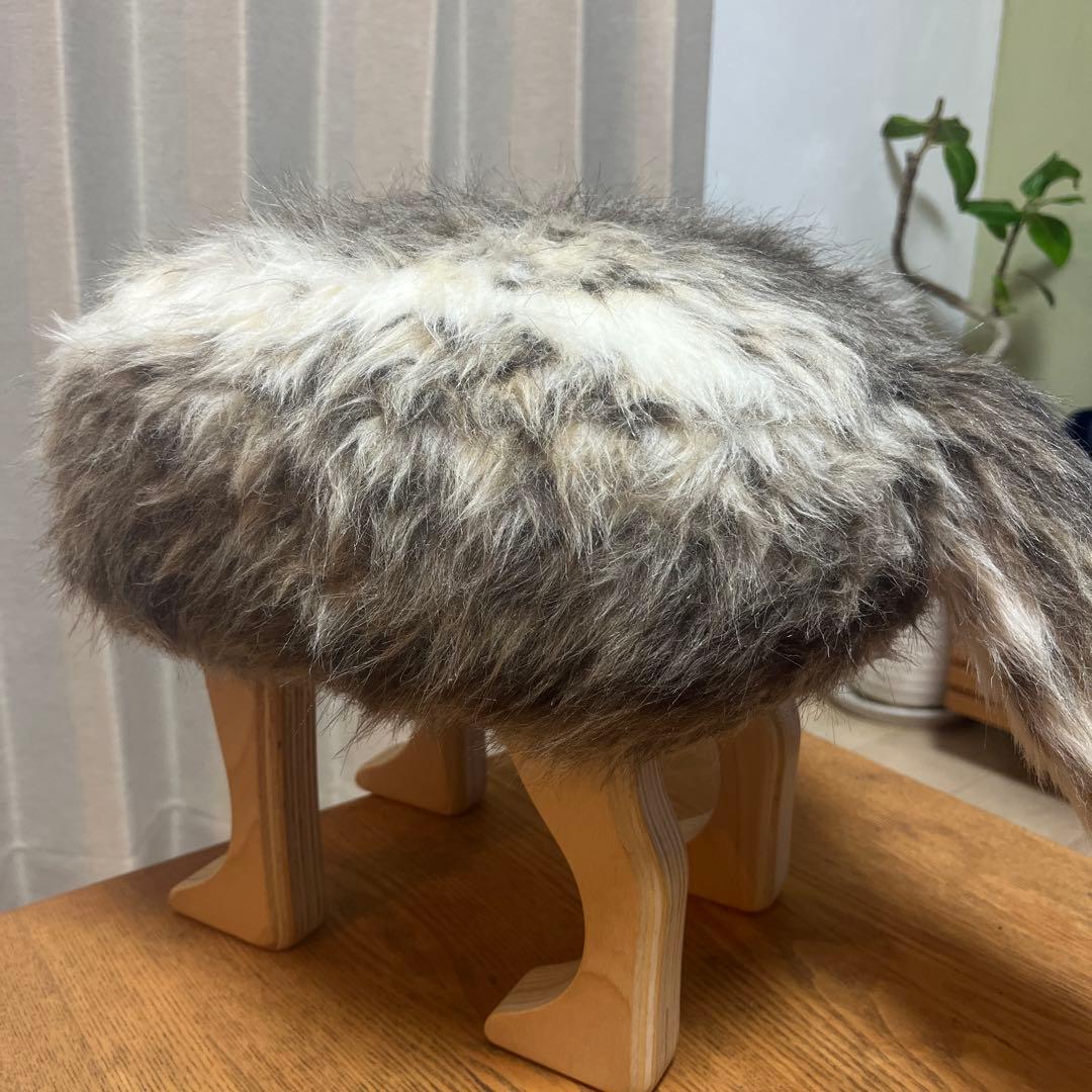 【美品】h×TAKUMI ファースツール 飛騨高山 国産家具 ムートン 椅子