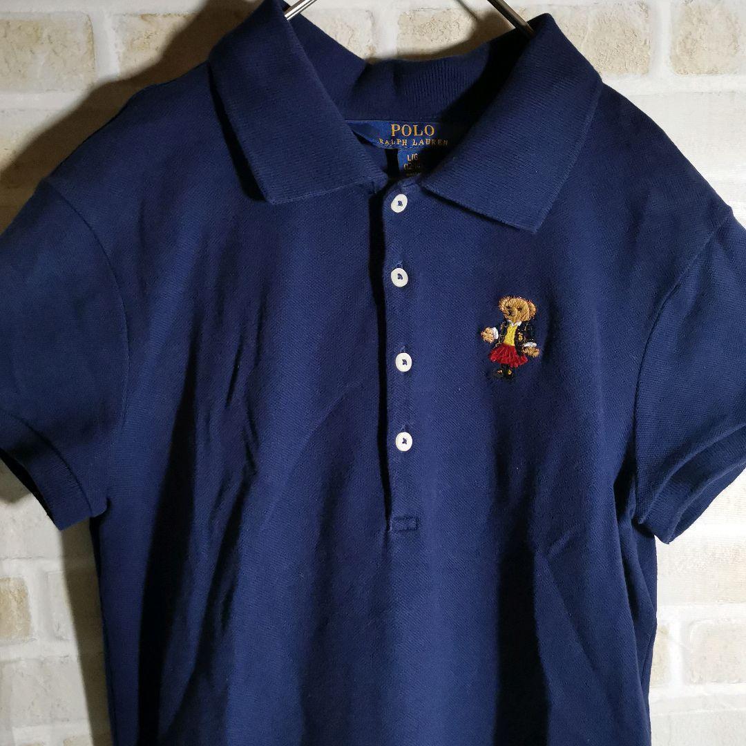 ポロラルフローレン ポロシャツ 半袖 ワンピース ネイビー ポロベア