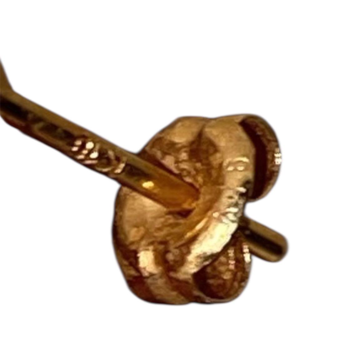 18金 ゴールド デザインピアス ボールチェーン 揺れるタイプ 0.4g/563