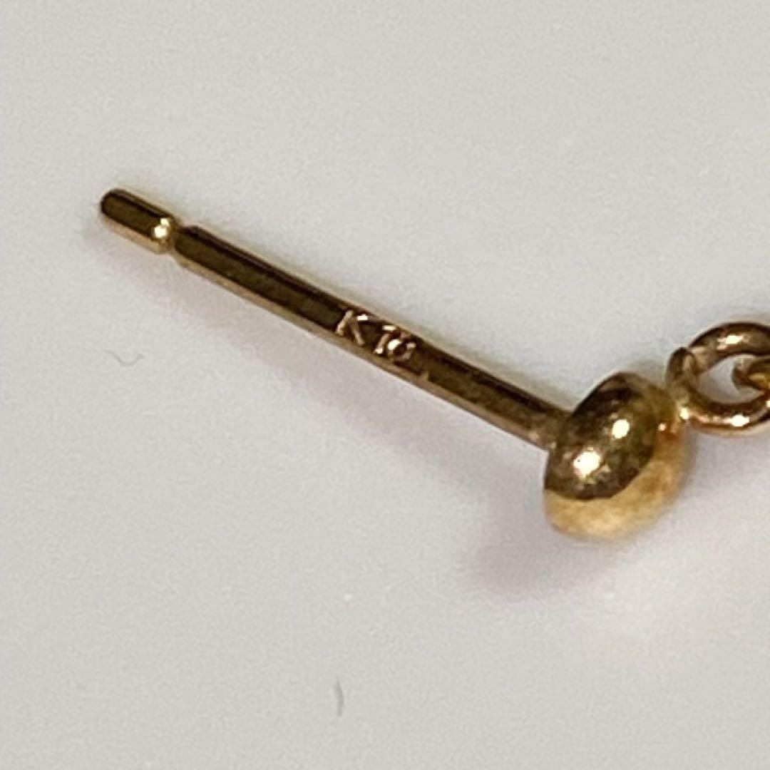 18金 ゴールド デザインピアス ボールチェーン 揺れるタイプ 0.4g/563