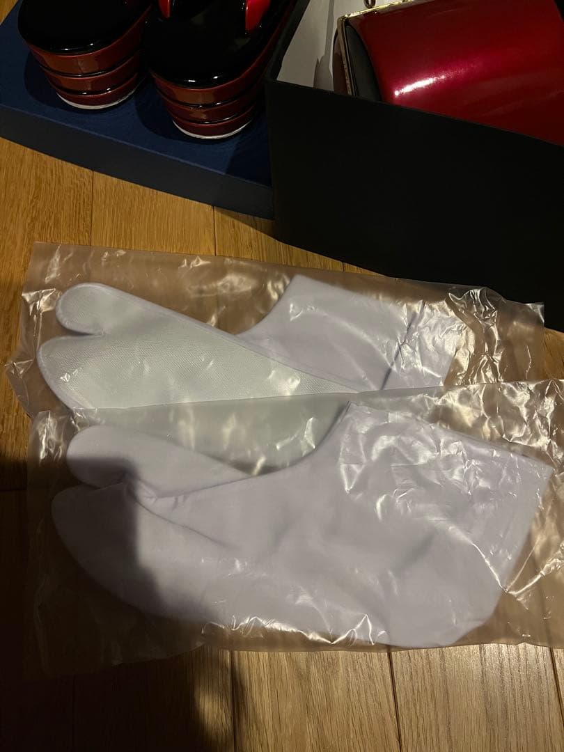 和装用草履とバッグセット 黒赤