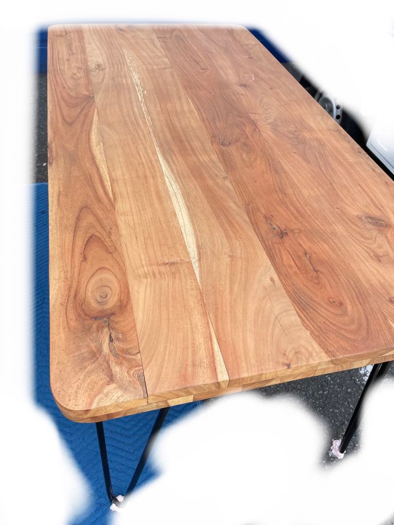 天然木　ウッド　ダイニングテーブル　アイアン