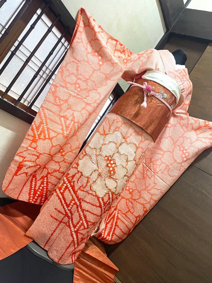 振袖フルセット5点M〜L総絞りやまと銀駒刺繍11800円売り切り終了