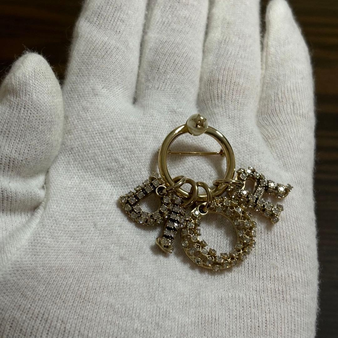 ［未使用級］ディオール　MISS DIOR ラインストーン　チャーム　ブローチ