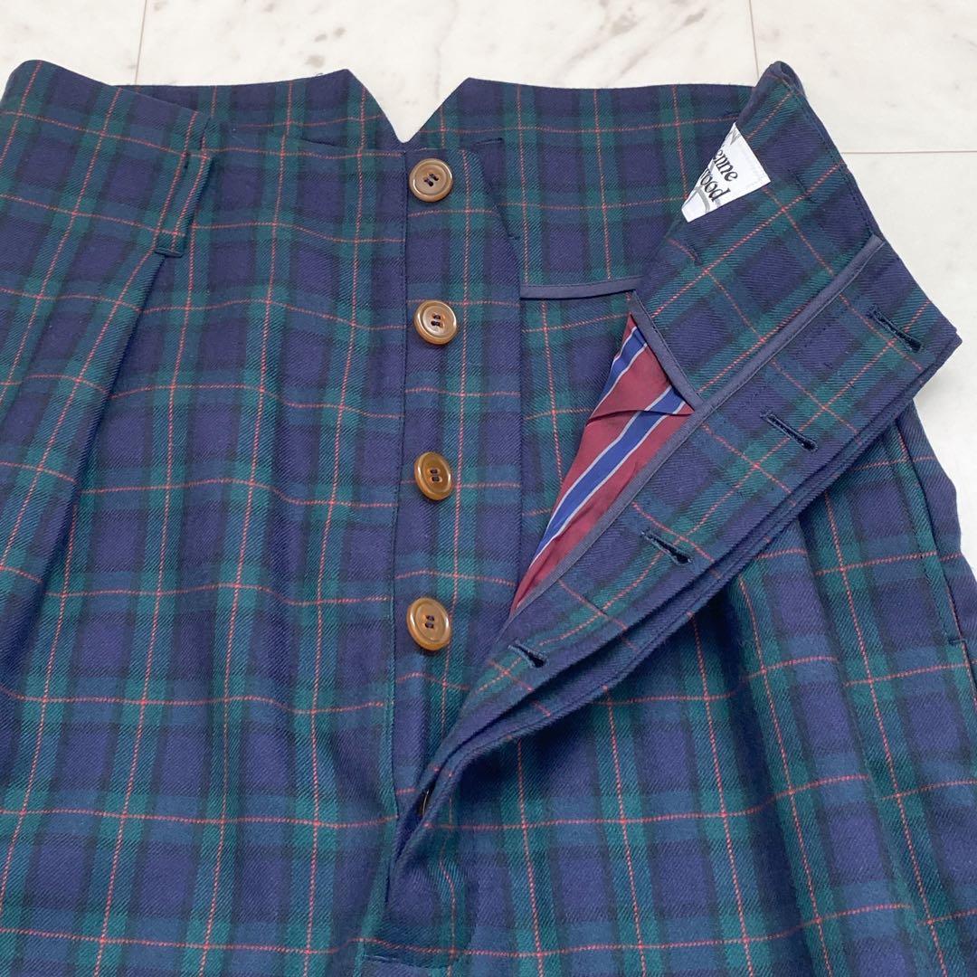 美品Vivienne Westwood MAN ウール チェック サルエルパンツ