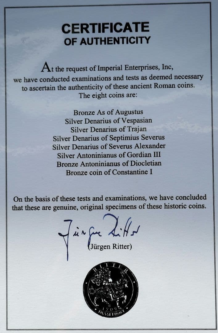 古代ローマの・コレクション（全8点:銀貨5・銅貨3）
