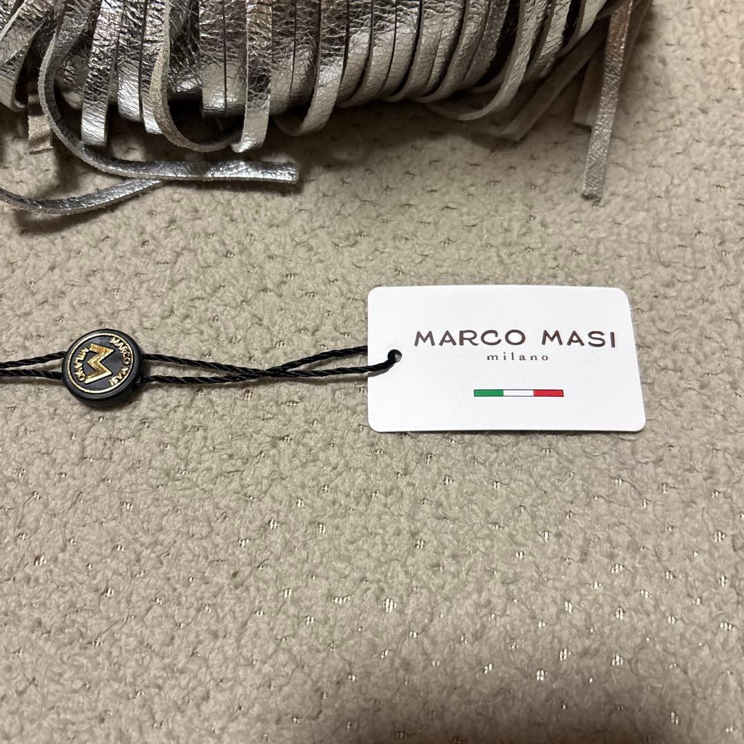 ★マルコマージ★シルバー フリンジ バケツ型ショルダーバッグ