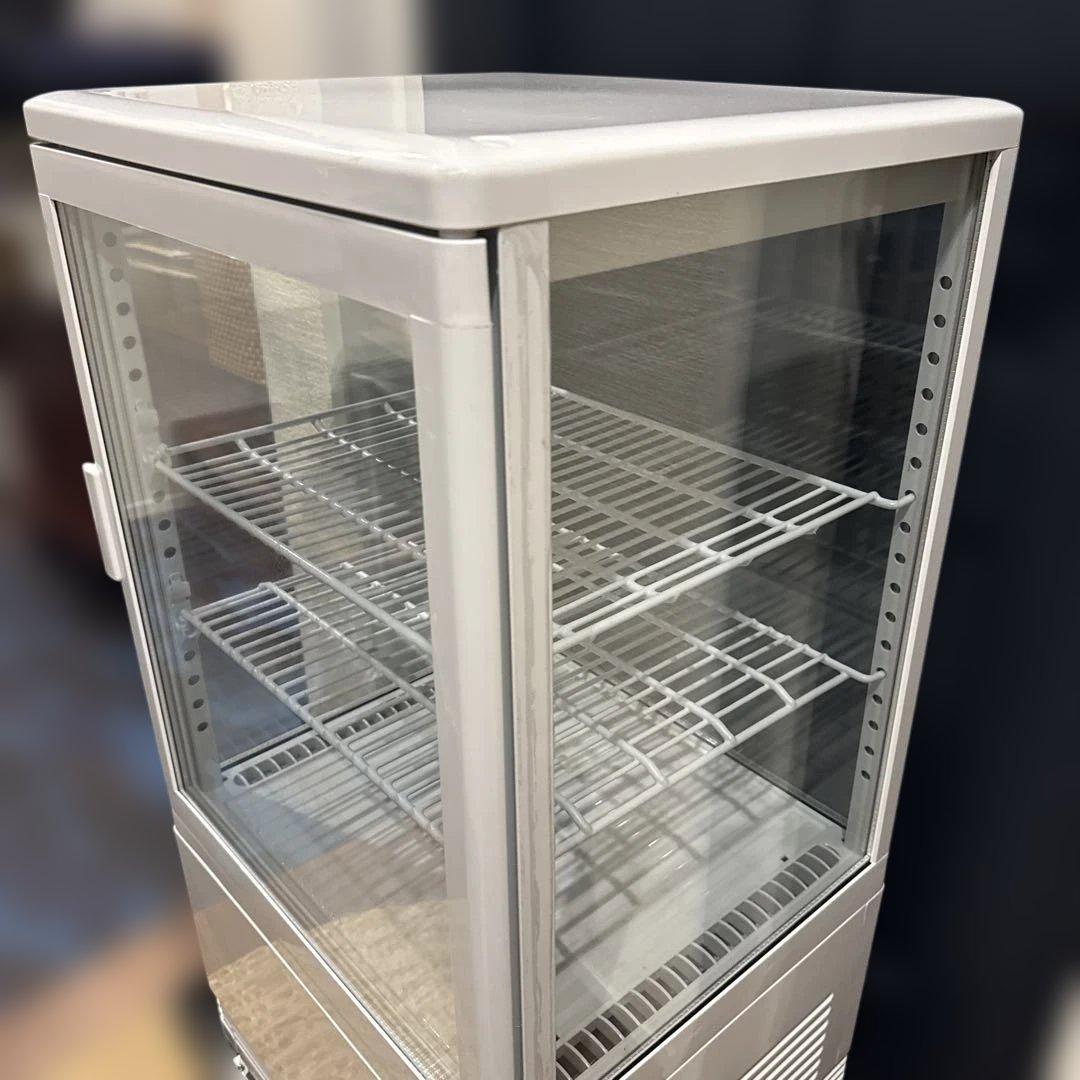 テンポス 4面ガラス冷蔵ショーケース 58L 白 TBSC4-058-WH