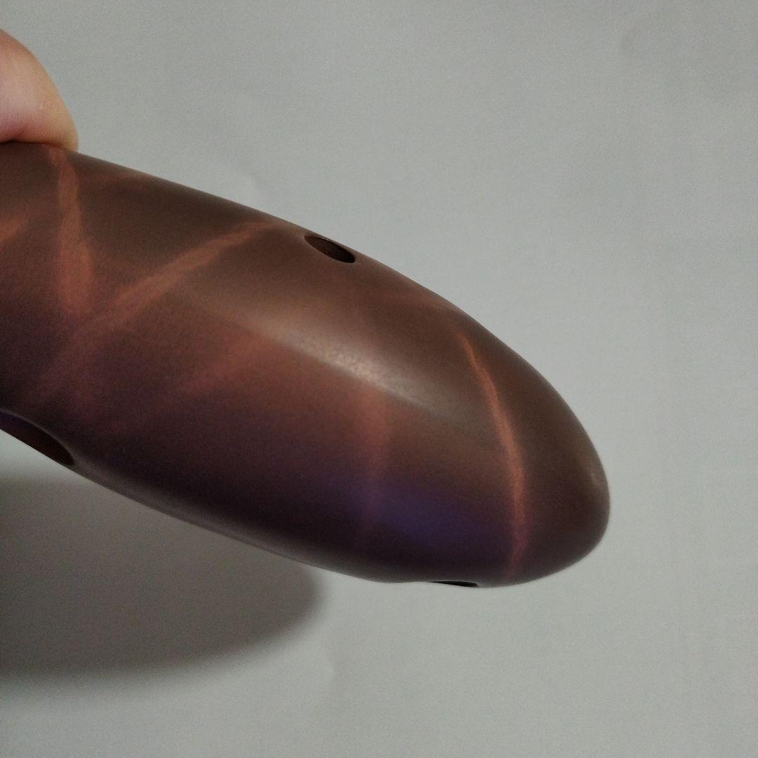 AC 12孔オカリナ ブラウン 収納ケース付き赤土