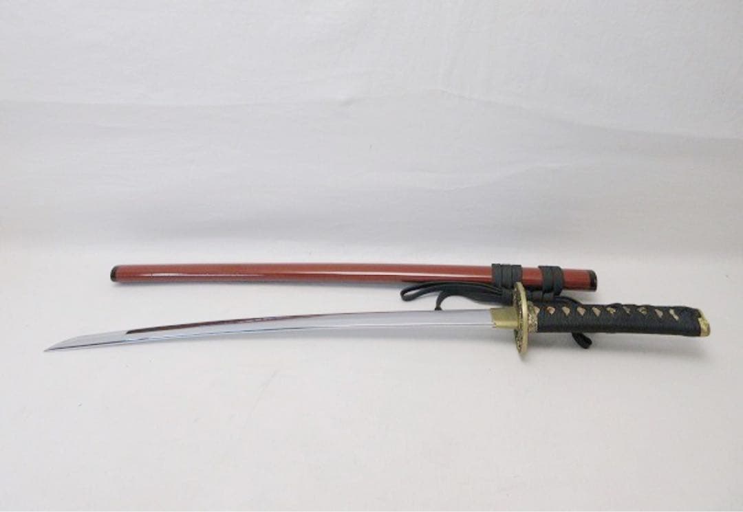 時代武具 居合刀 本漆塗 うるみ 雲龍図揃 模造刀 大太刀小太刀 一對 仕舞袋