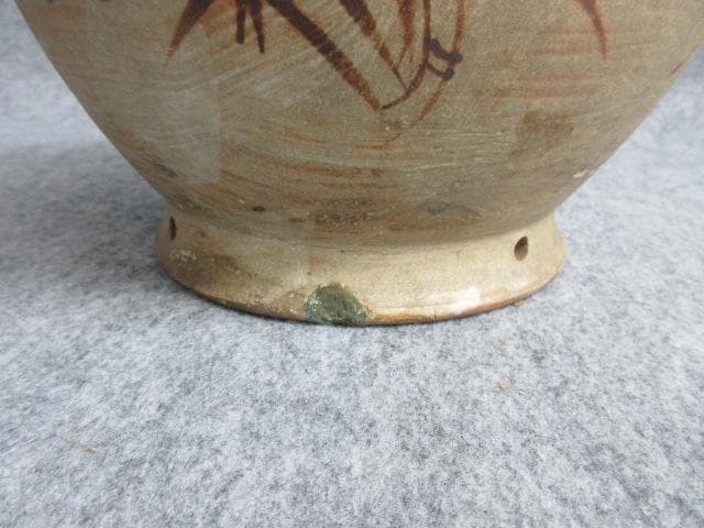 江戸中期明和古織部耳付き壷 [B27386]