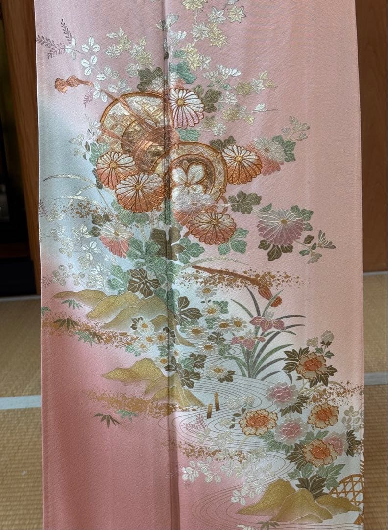 フォーマル4点フルセット 正絹訪問着　袋帯　帯締め帯揚げ