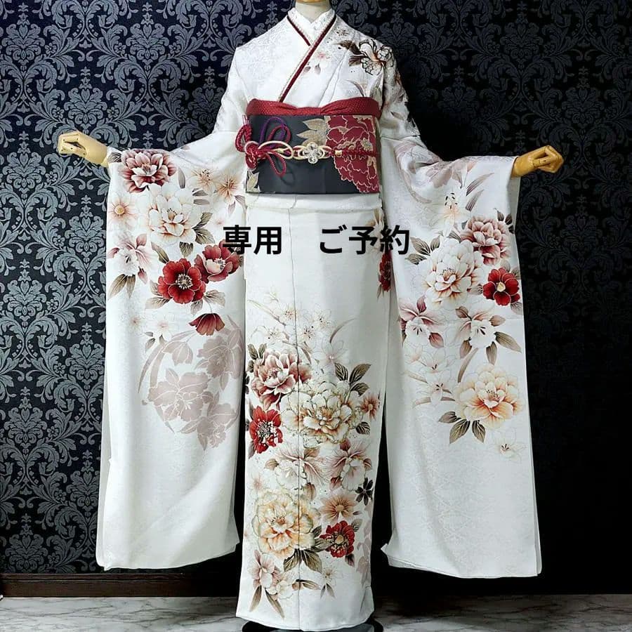 専用　ご予約　振袖セット　オーダー仕立て　白地　刺繍　金彩加工　成人式