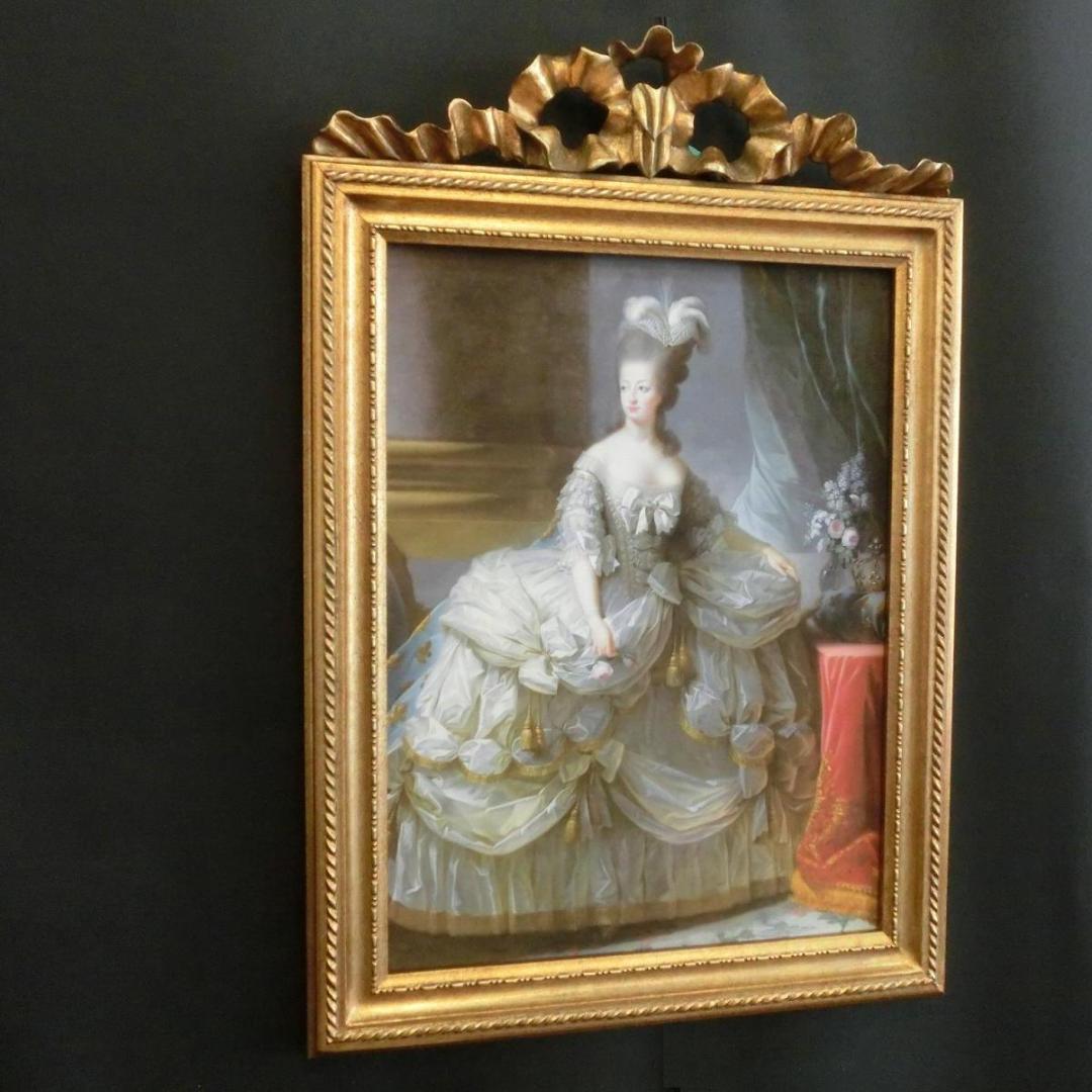 ロココ調　アンティークフレーム　マリーアントワネット　額絵　378