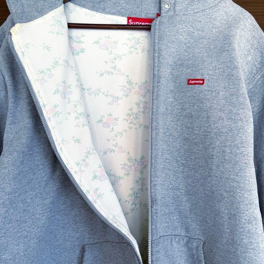 【希少】Supreme 花柄サーマル ジップパーカー L グレー 美品