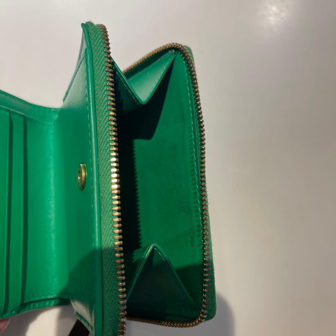 BOTTEGA VENETA グリーン二つ折り財布