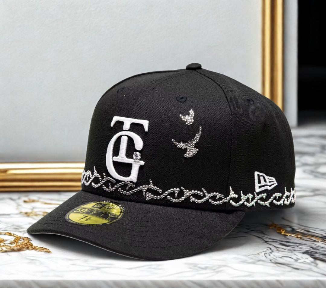 【新品】【一点物】【スワロフスキー】　　　　　　　ロゴ変更可能 　 デコキャップ