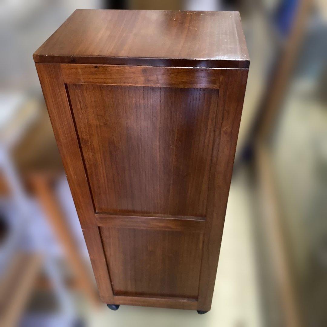 木製　書類棚　箪笥　タンス　レトロ　コロ付き　 G7821