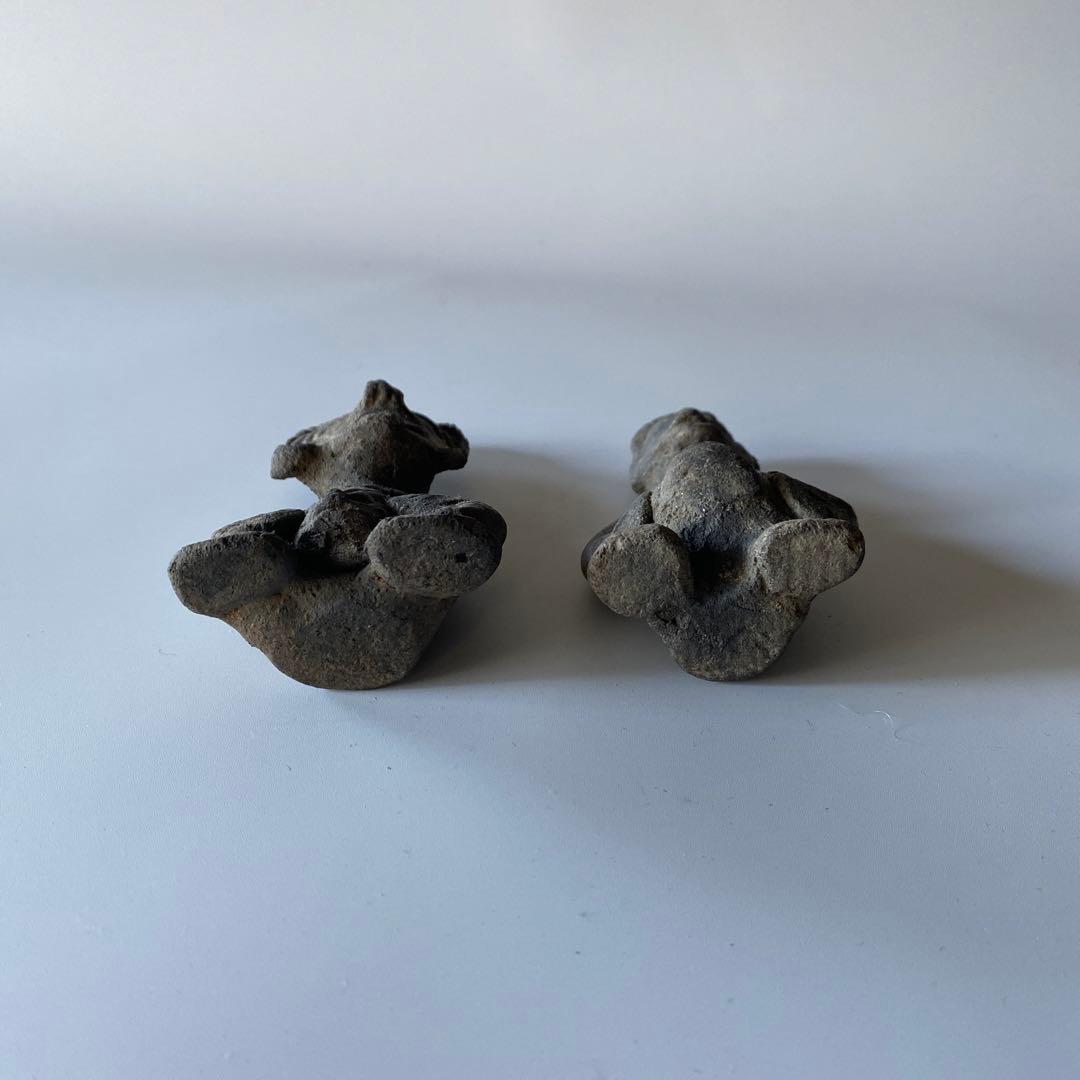 メキシコ 土製人物像 一対 プリミティブアート 中米系 土偶 人物像 ペア