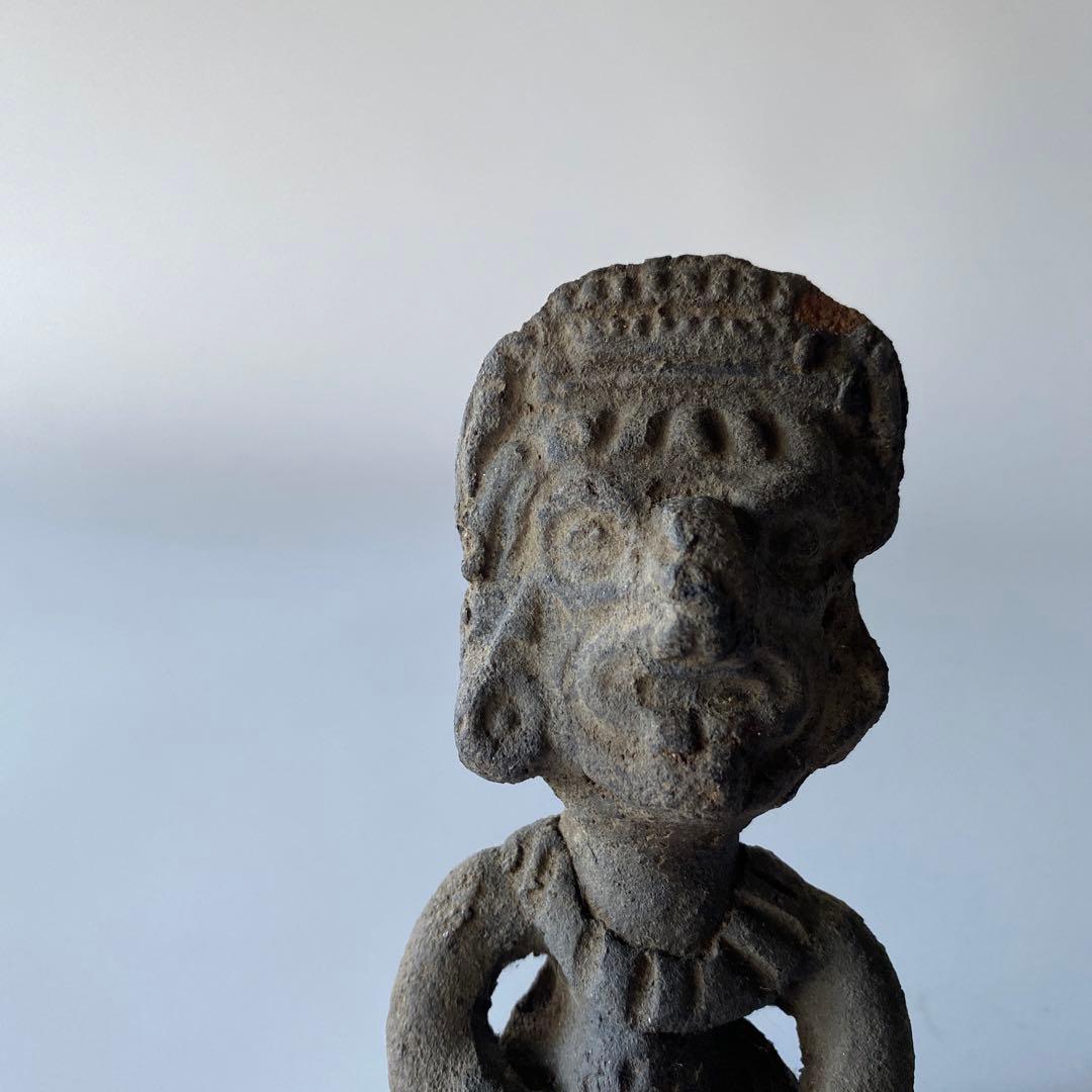 メキシコ 土製人物像 一対 プリミティブアート 中米系 土偶 人物像 ペア