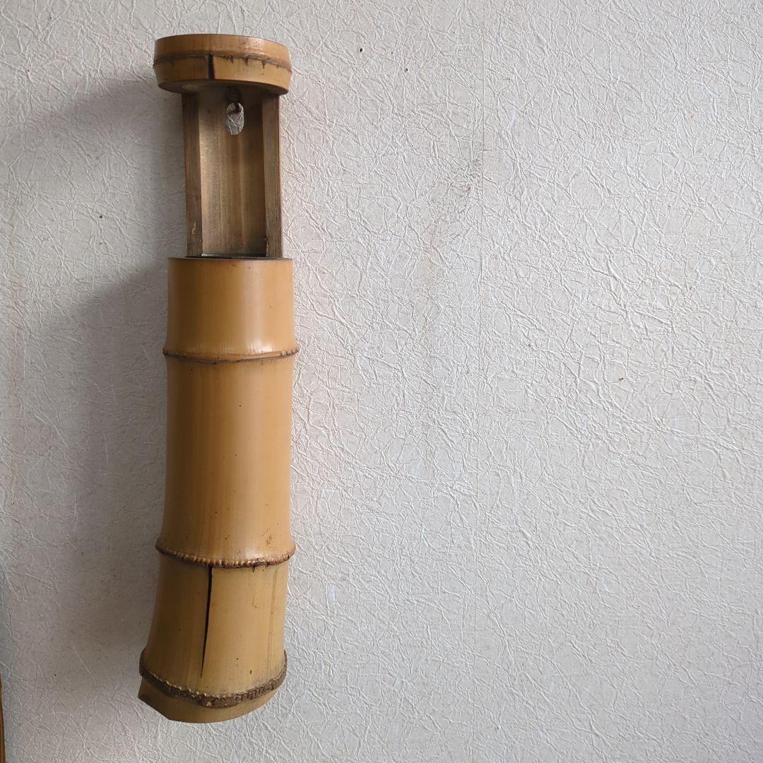 骨董 一重切 堀之内宗完 花押 花入れ 掛け花 竹細工 木箱 茶道具