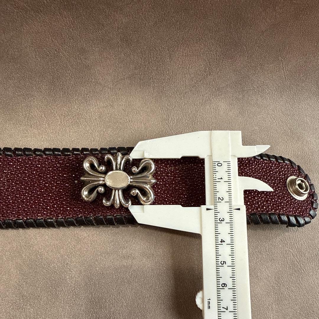 A&G エーアンドジー レザーブレスレット シルバー クロスモチーフ