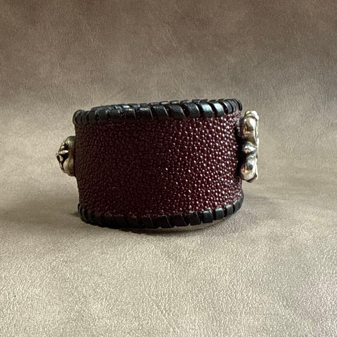 A&G エーアンドジー レザーブレスレット シルバー クロスモチーフ