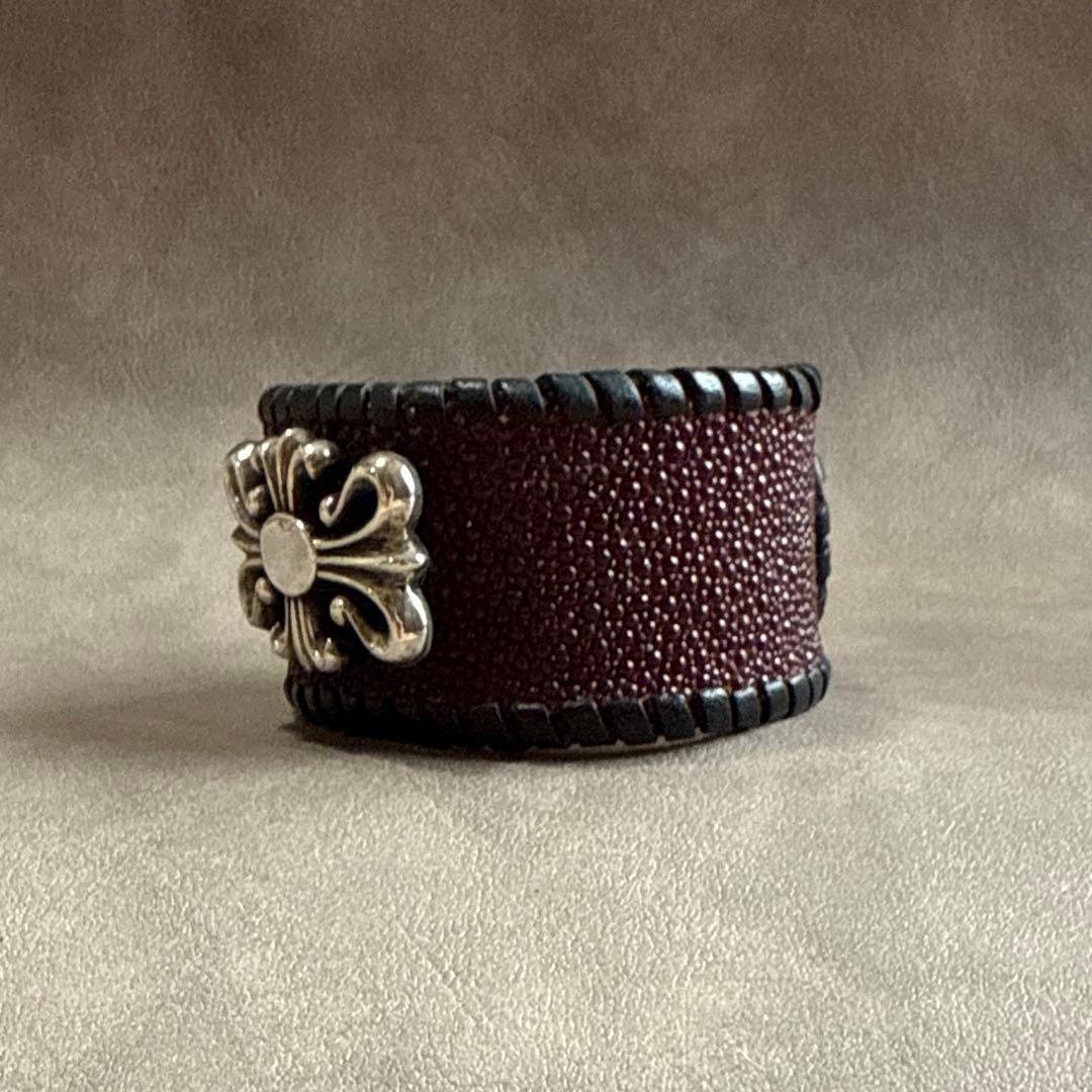 A&G エーアンドジー レザーブレスレット シルバー クロスモチーフ