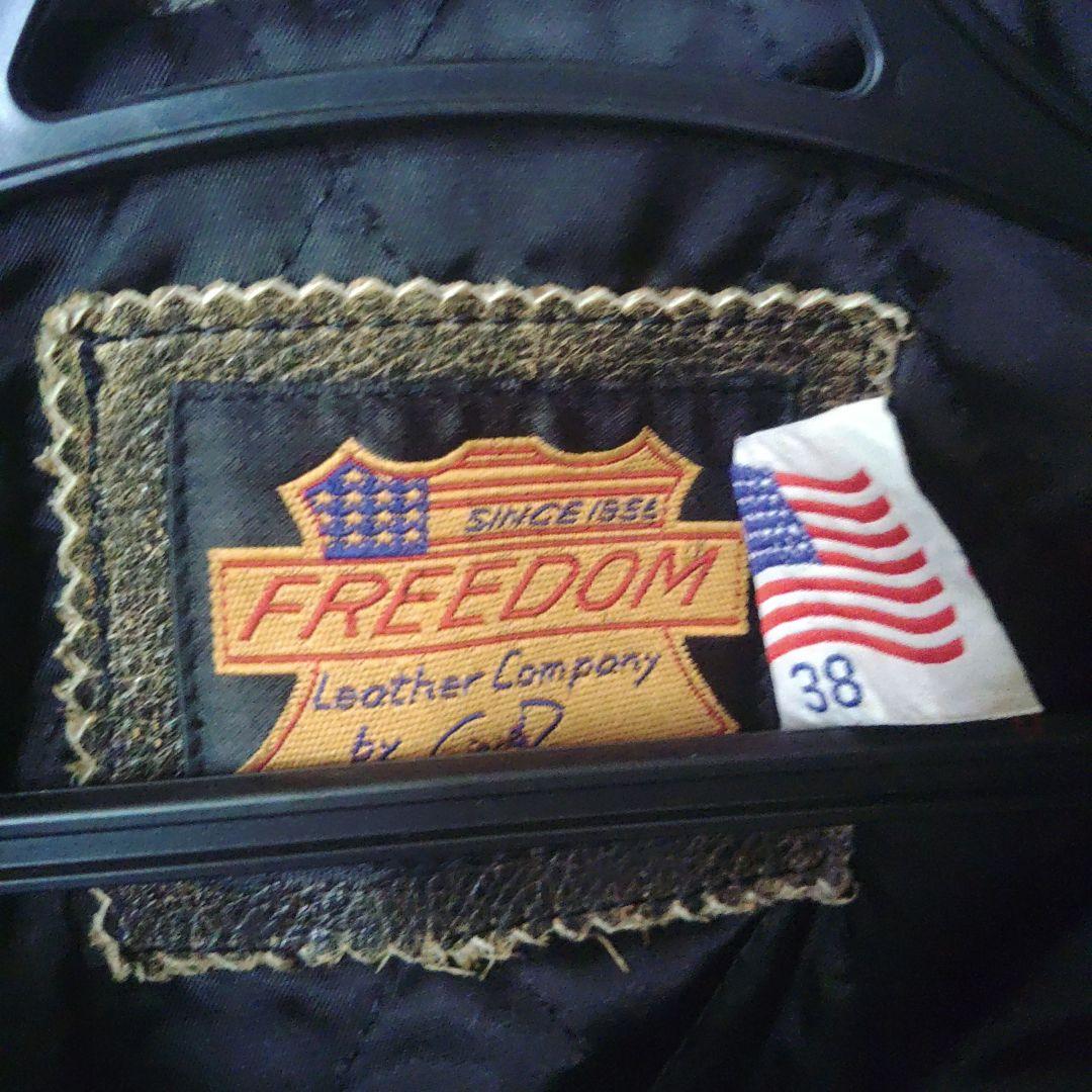 FREEDOM ヴィンテージレザーシングルライダースジャケット 38