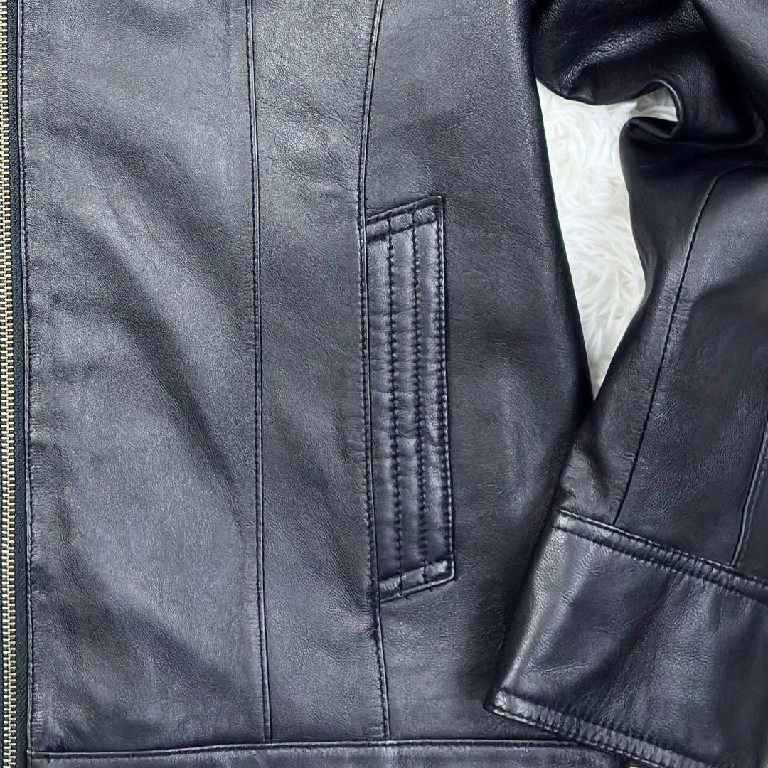 美品　アルファキュービック　ラムレザー　シングルライダース　レザージャケット　M