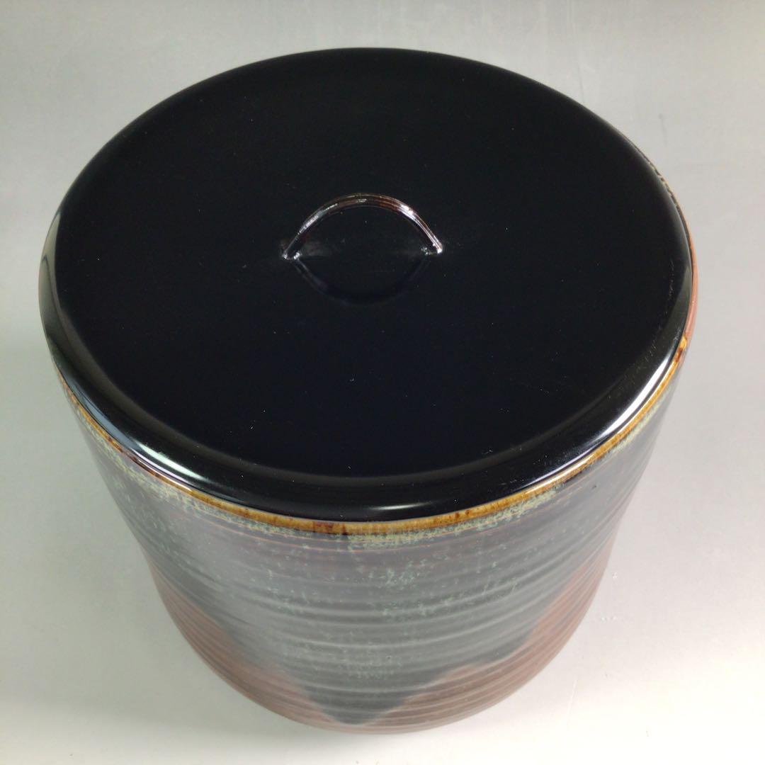 Ｒ３５２　水指　『宇田佐平造』『瀬戸釉』『一重口水指』　共箱　茶道具