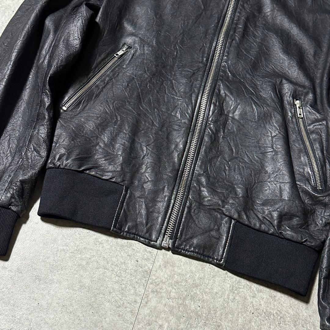 McQ アレキサンダーマックイーン 44 レザー ボンバージャケット 黒