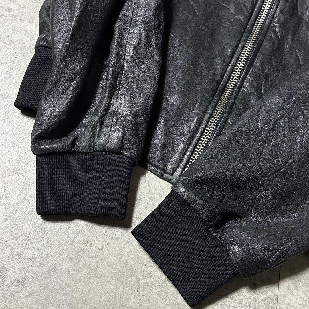 McQ アレキサンダーマックイーン 44 レザー ボンバージャケット 黒