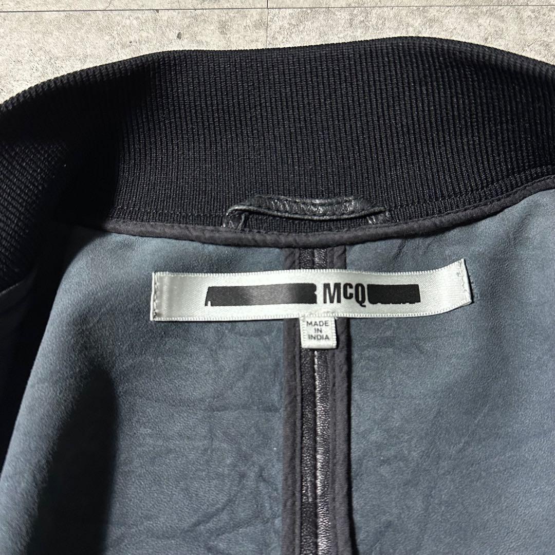 McQ アレキサンダーマックイーン 44 レザー ボンバージャケット 黒