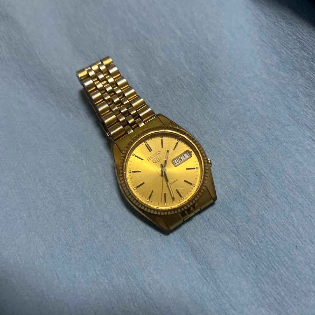 タ*ん様 SEIKO 5 自動巻き ゴールド腕時計　可動品